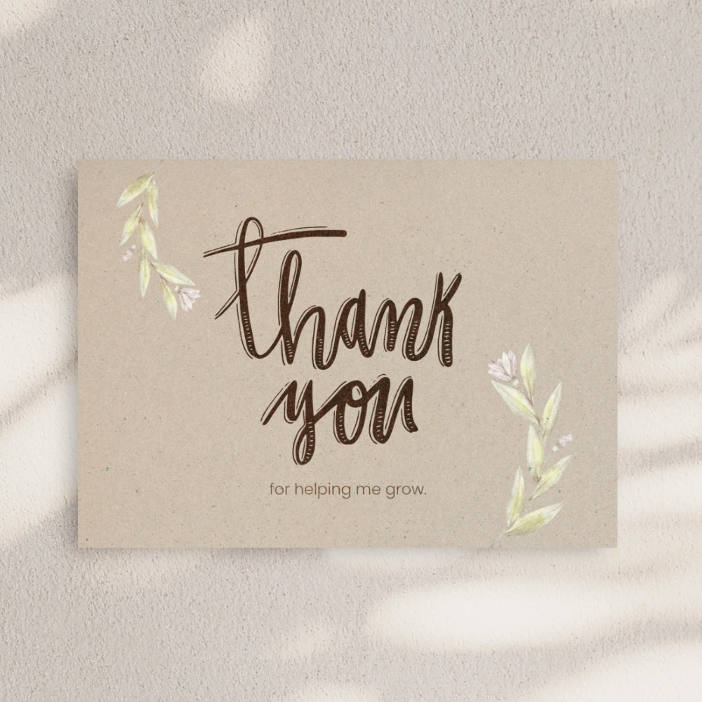 Postkarte "Thank you for helping me grow"