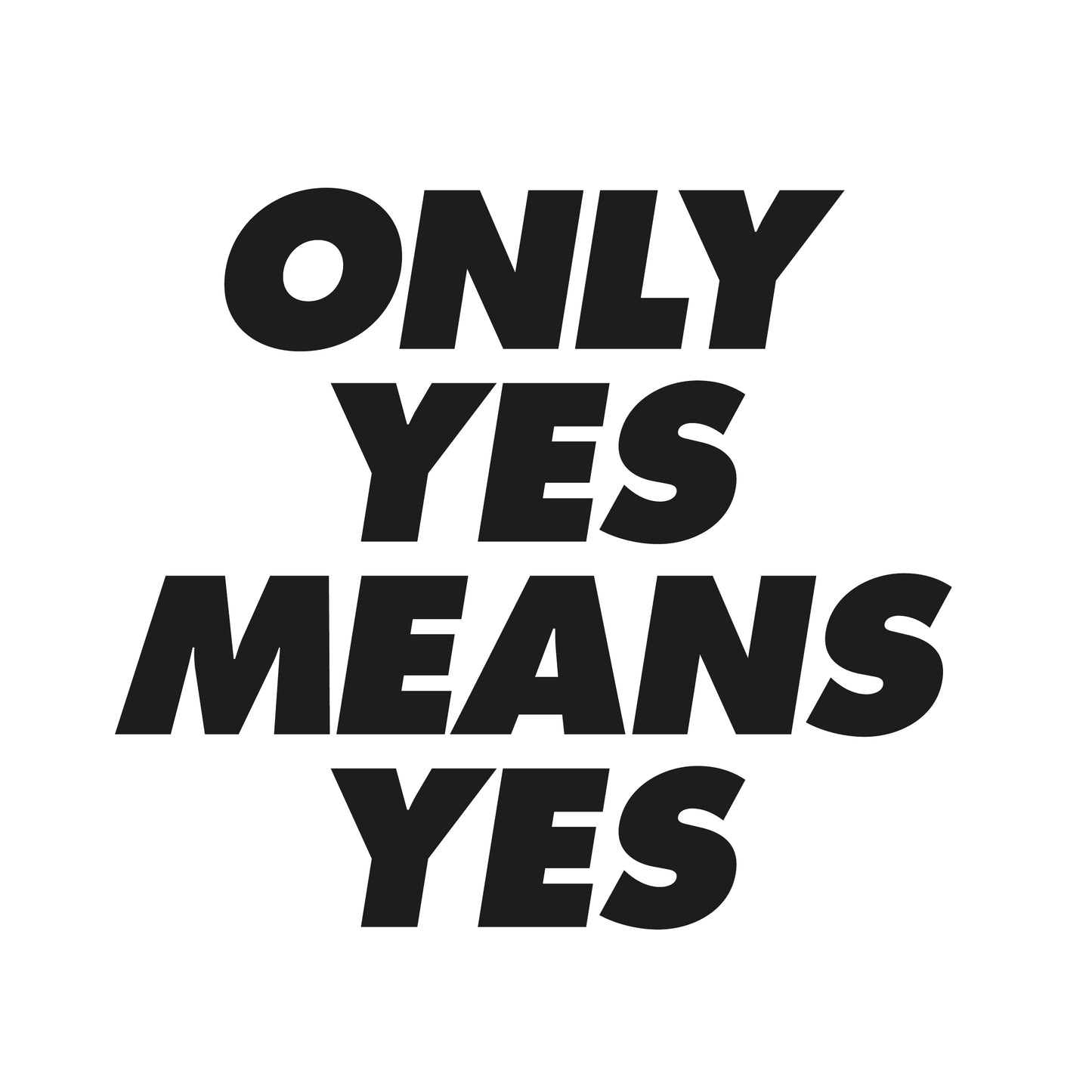 Mütze mit braunem Patch "Only yes means yes"
